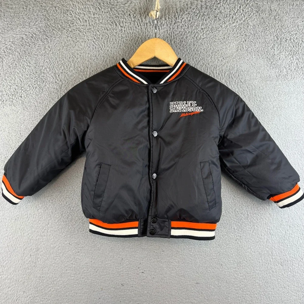 Youth Kid Harley Davidson Kids Reversible Varsity Jacket Embroidered 4T